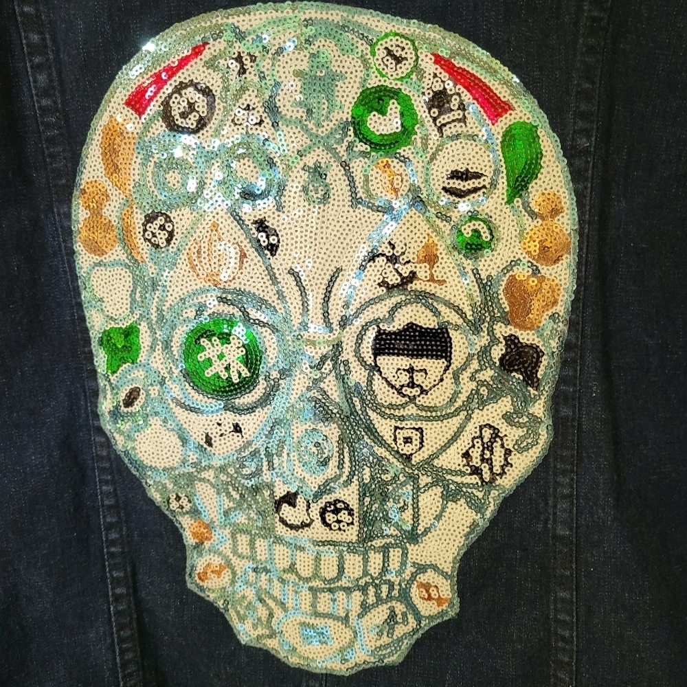 Sassy Britches Women's Denim Jacket with Floral Patch - Picture 10 of 16